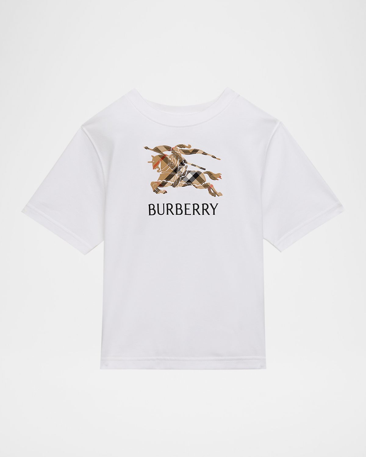 Burberry Boy 's Embroidered EKD Check Cotton T-Shirt, Size 4-14