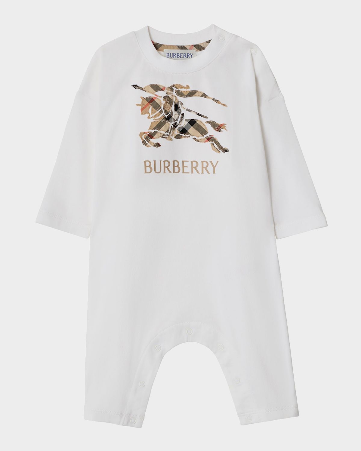 Burberry Kid 's EKD Check Cotton Jumpsuit, Size 3M-18M