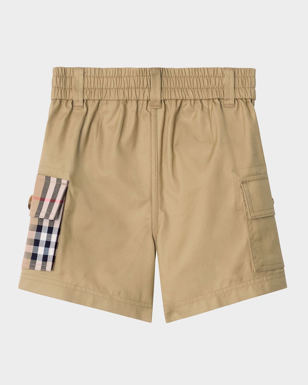 Burberry Boy 's Check-Trim Cotton Cargo Shorts, Size 6M-3
