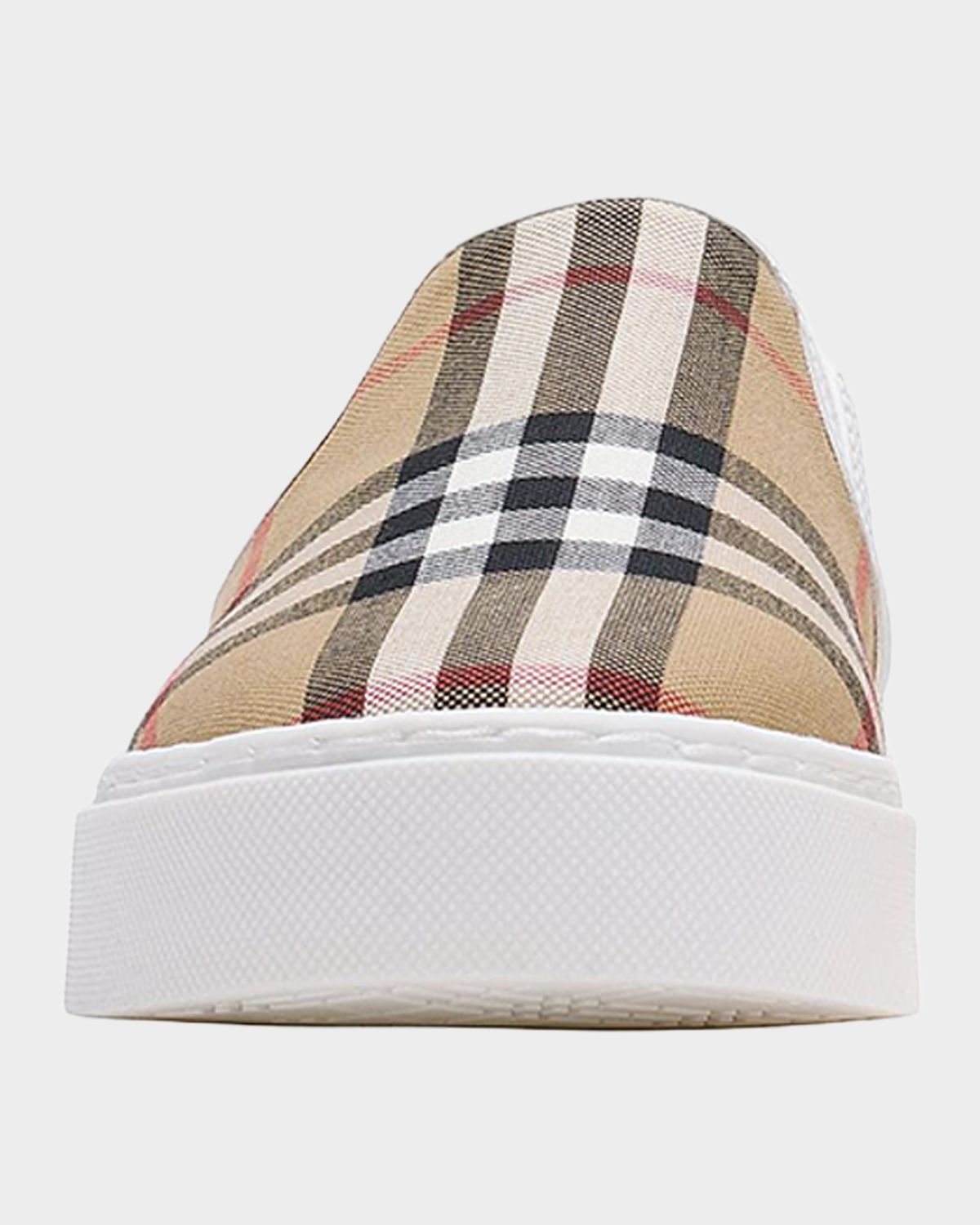 Burberry Kid 's Check Cotton Slip-On Sneakers, Toddler/Kids