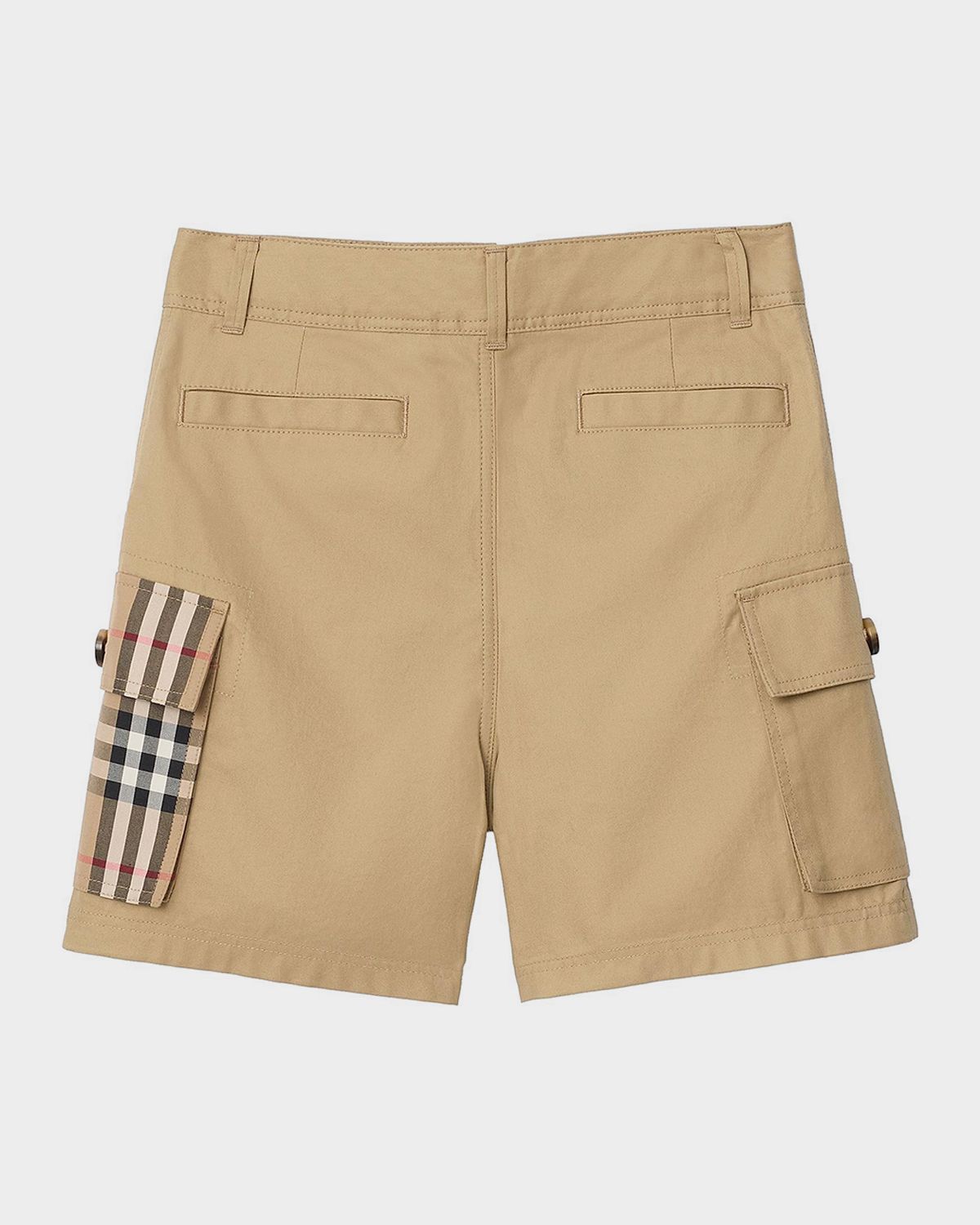 Burberry Boy 's Check-Trim Cotton Cargo Shorts, Size 3-14