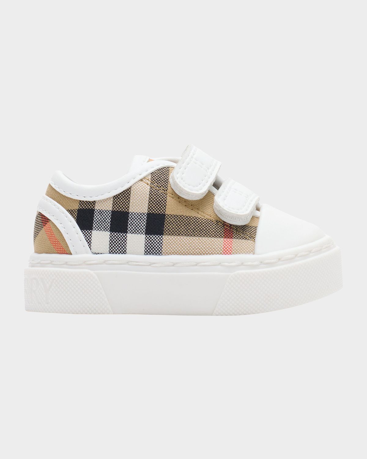 Burberry Kid 's Check Cotton Low-Top Sneakers, Toddlers
