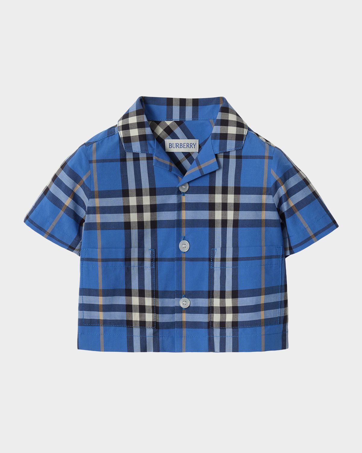 Burberry Boy 's Check Cotton Shirt & Shorts Set, Size 1M-18M