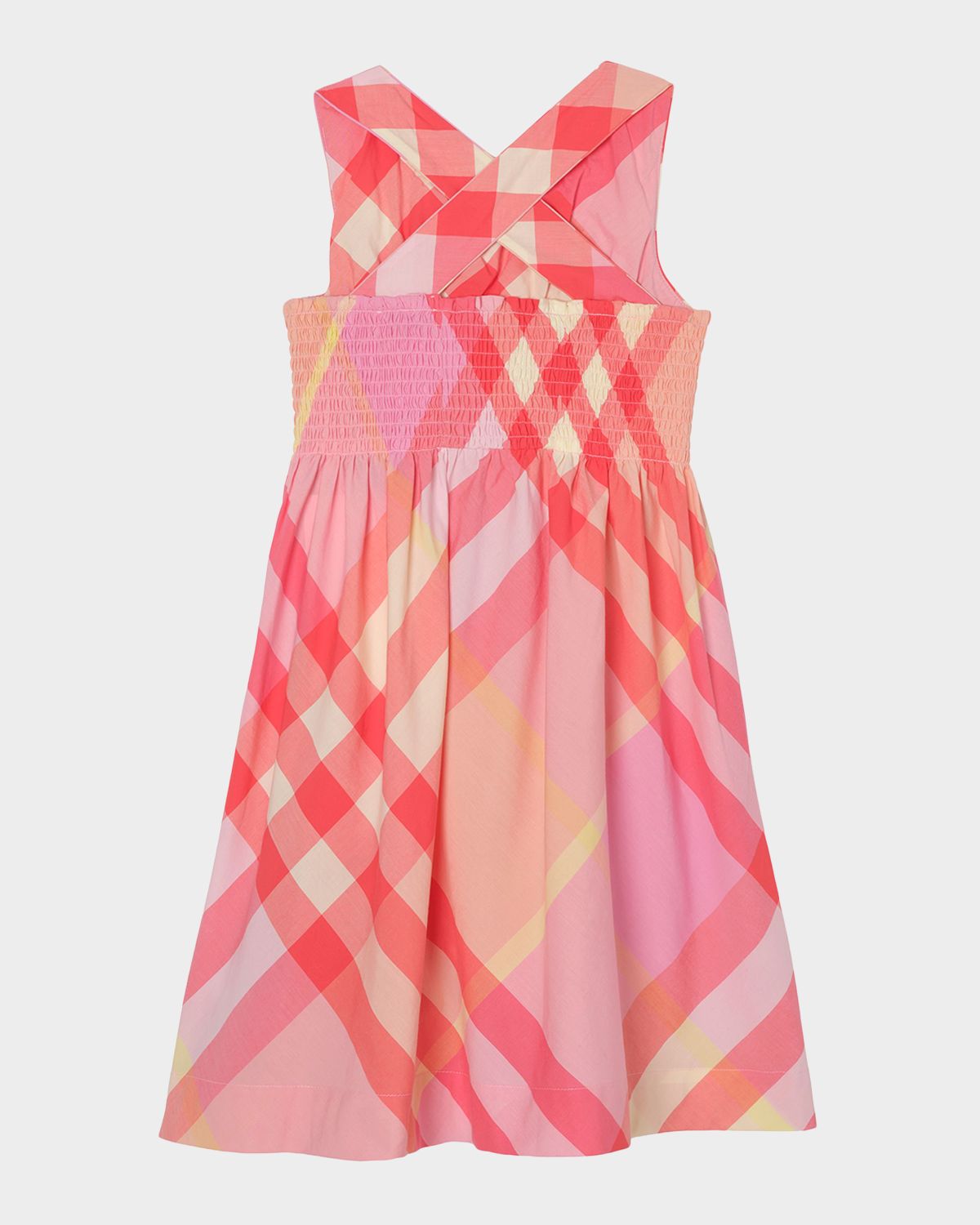 Burberry Girl 's Sleeveless Check Cotton Dress, Size 3-14