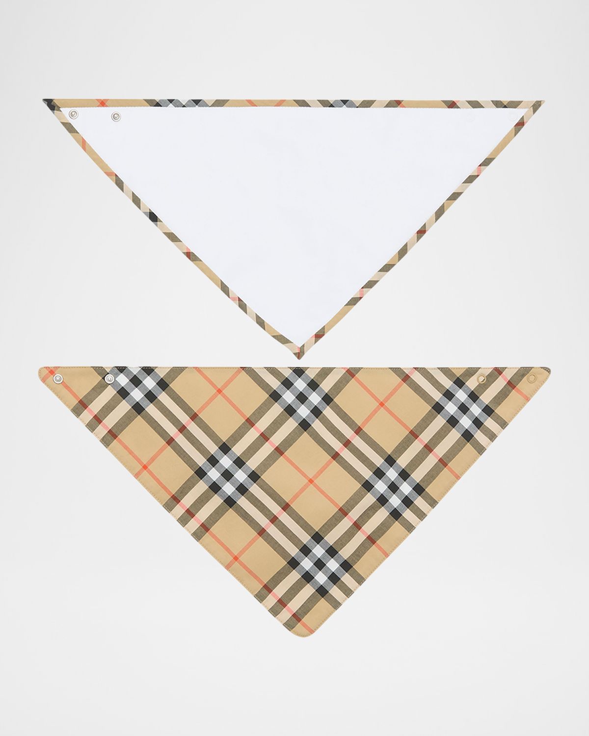 Burberry Kid 's Check Cotton Two-Piece Bib Set, Size 0M-24M