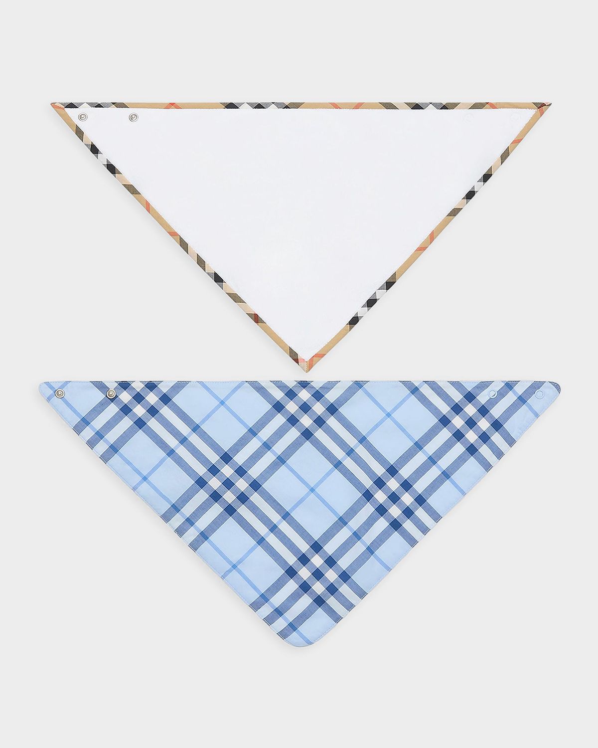 Burberry Kid 's Check Cotton Two-Piece Bib Set