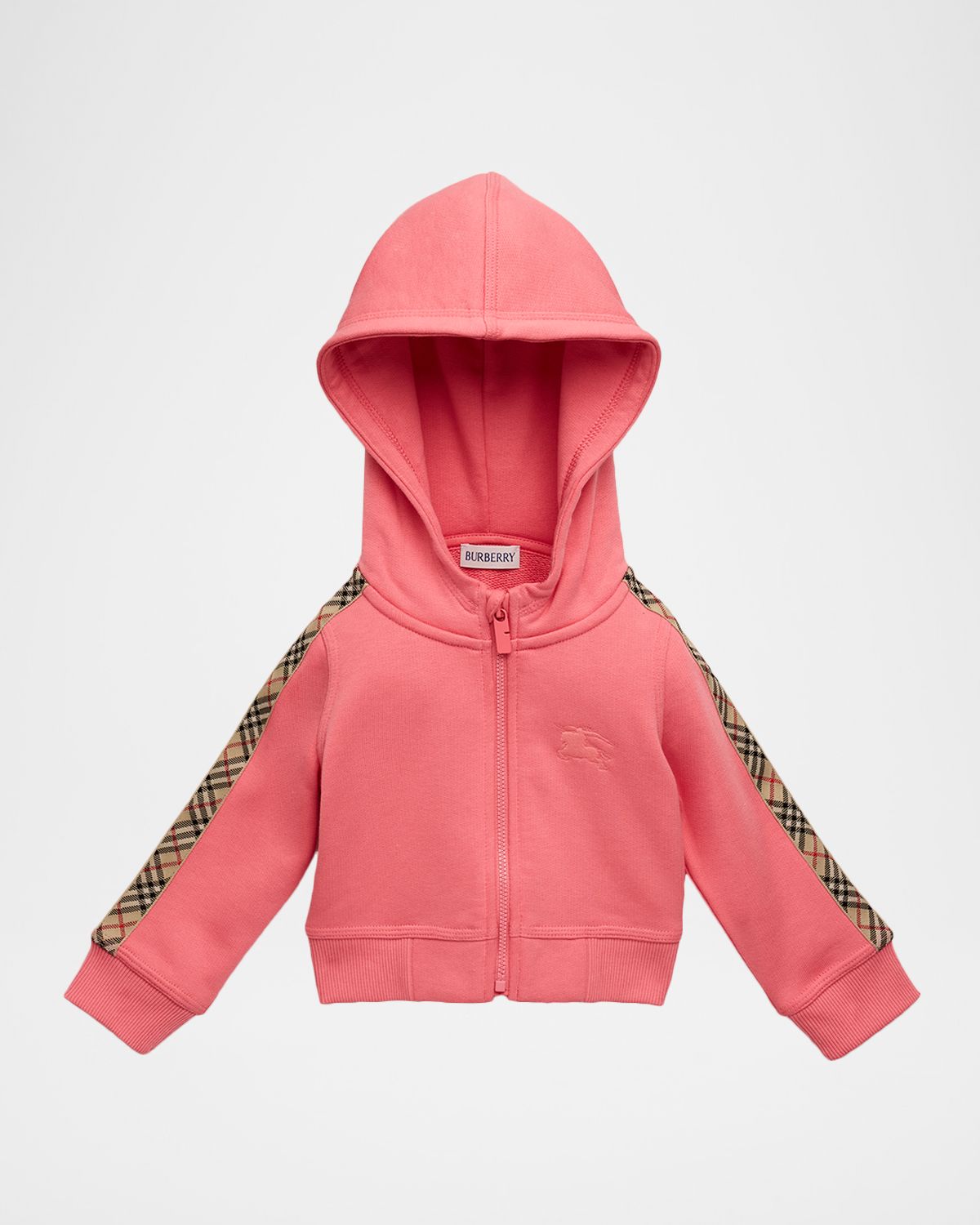 Burberry Girl 's Check-Trim Cotton Zip Hoodie, Size 6M-3
