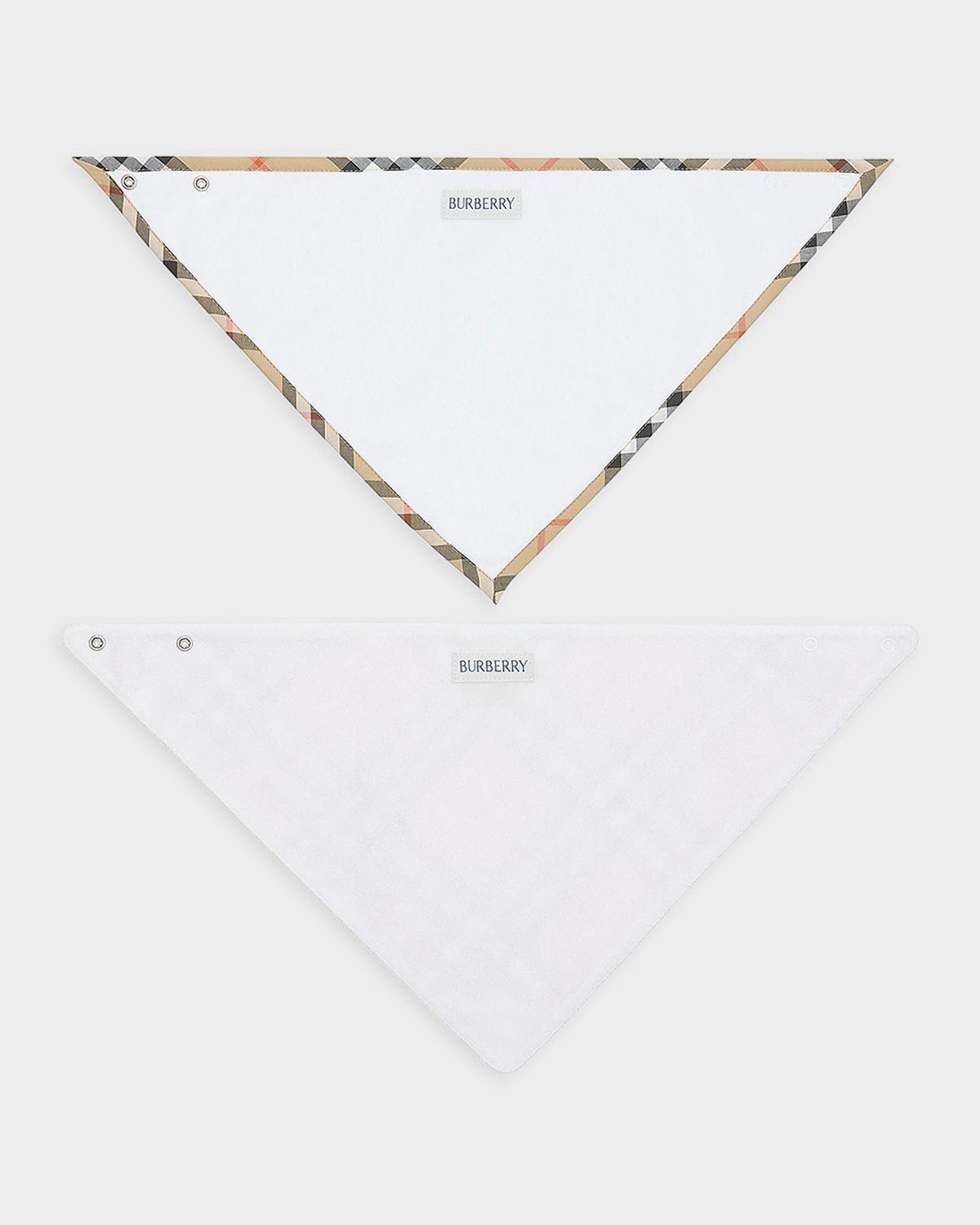 Burberry Kid 's Check Cotton Two-Piece Bib Set
