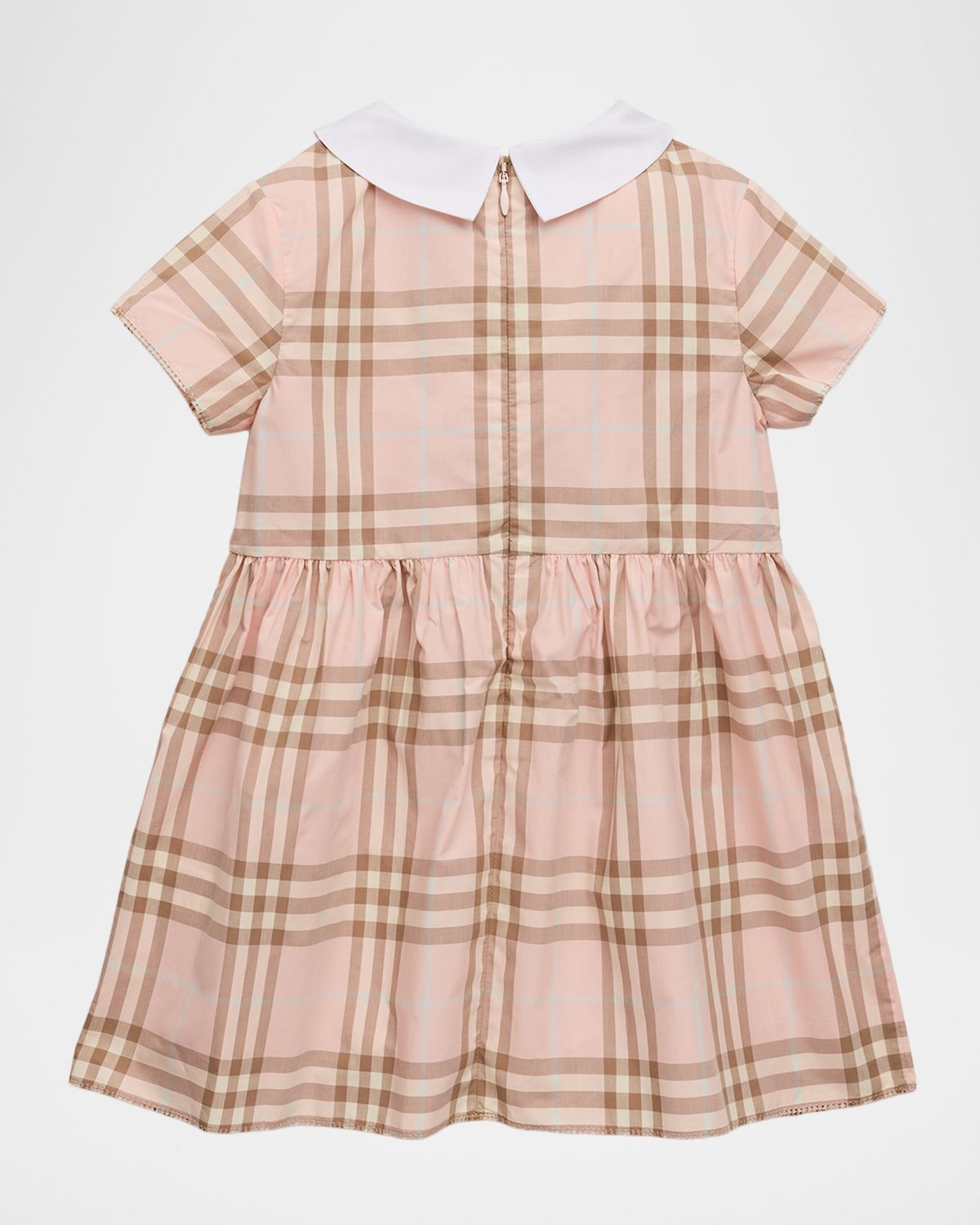 Burberry Girl 's Pleated Check Cotton Dress, Size 6M-3