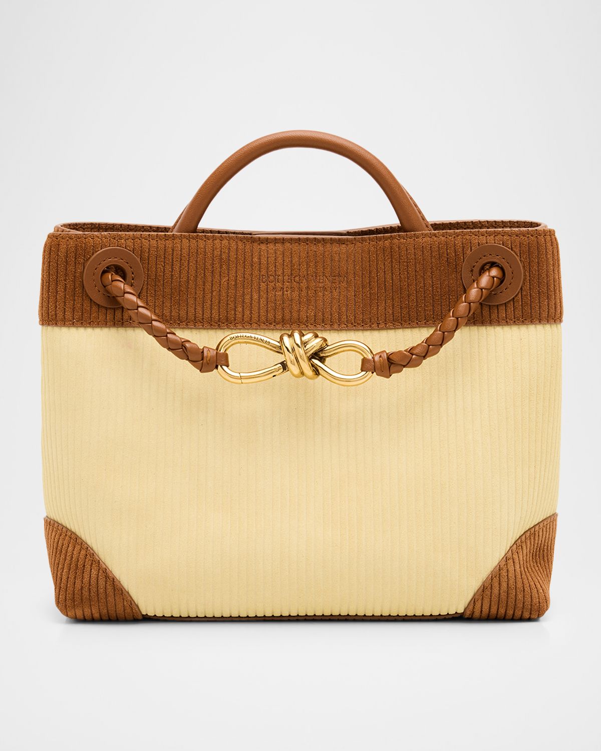 Bottega Veneta Two-Tone Suede Top-Handle Bag