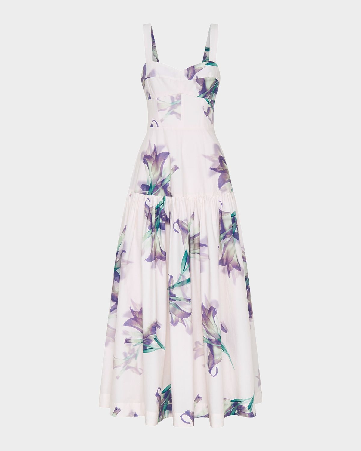 NICHOLAS Valeria Flounce Sweetheart Midi Dress