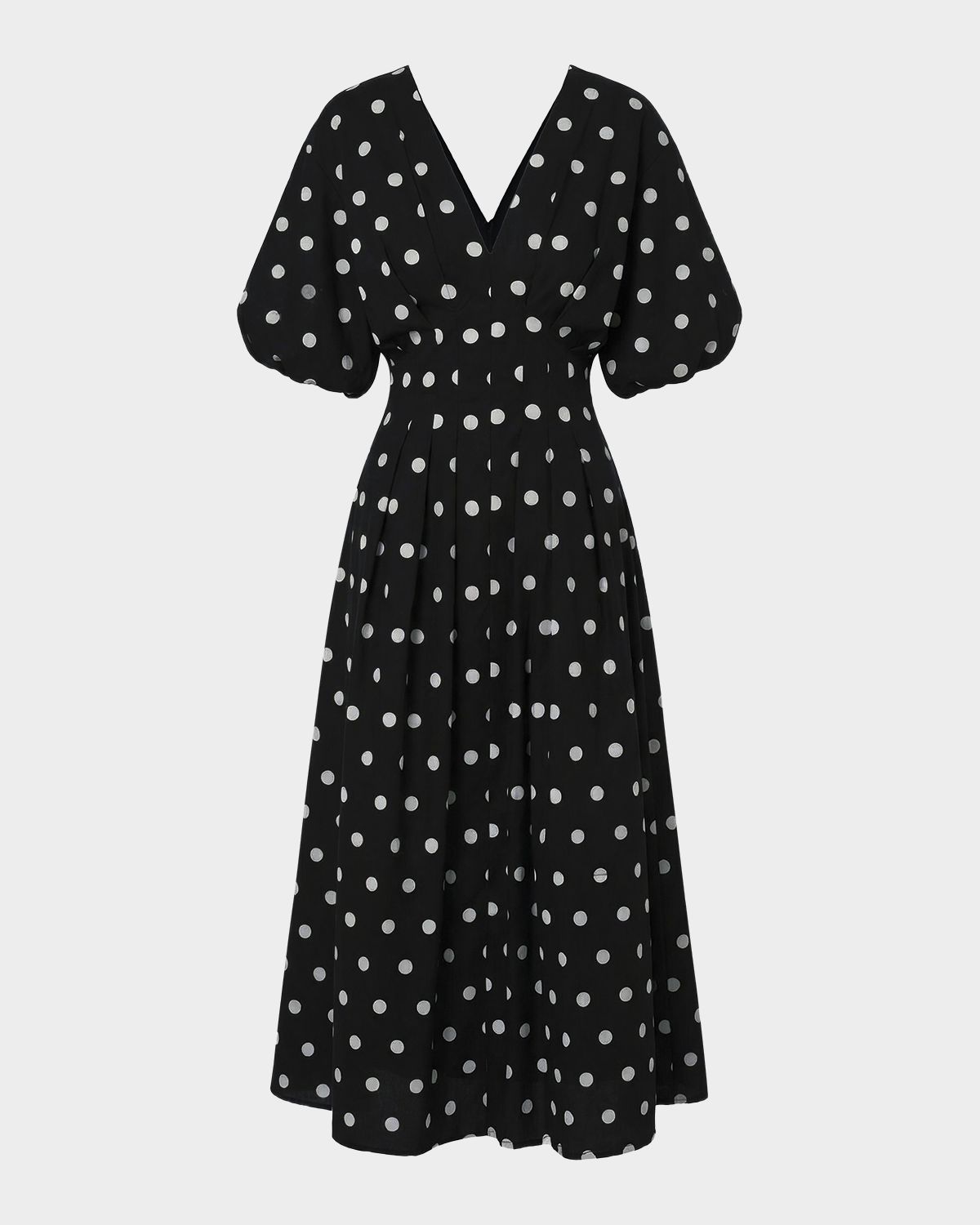 NICHOLAS Vicky Pleated Polka Dot Midi Dress