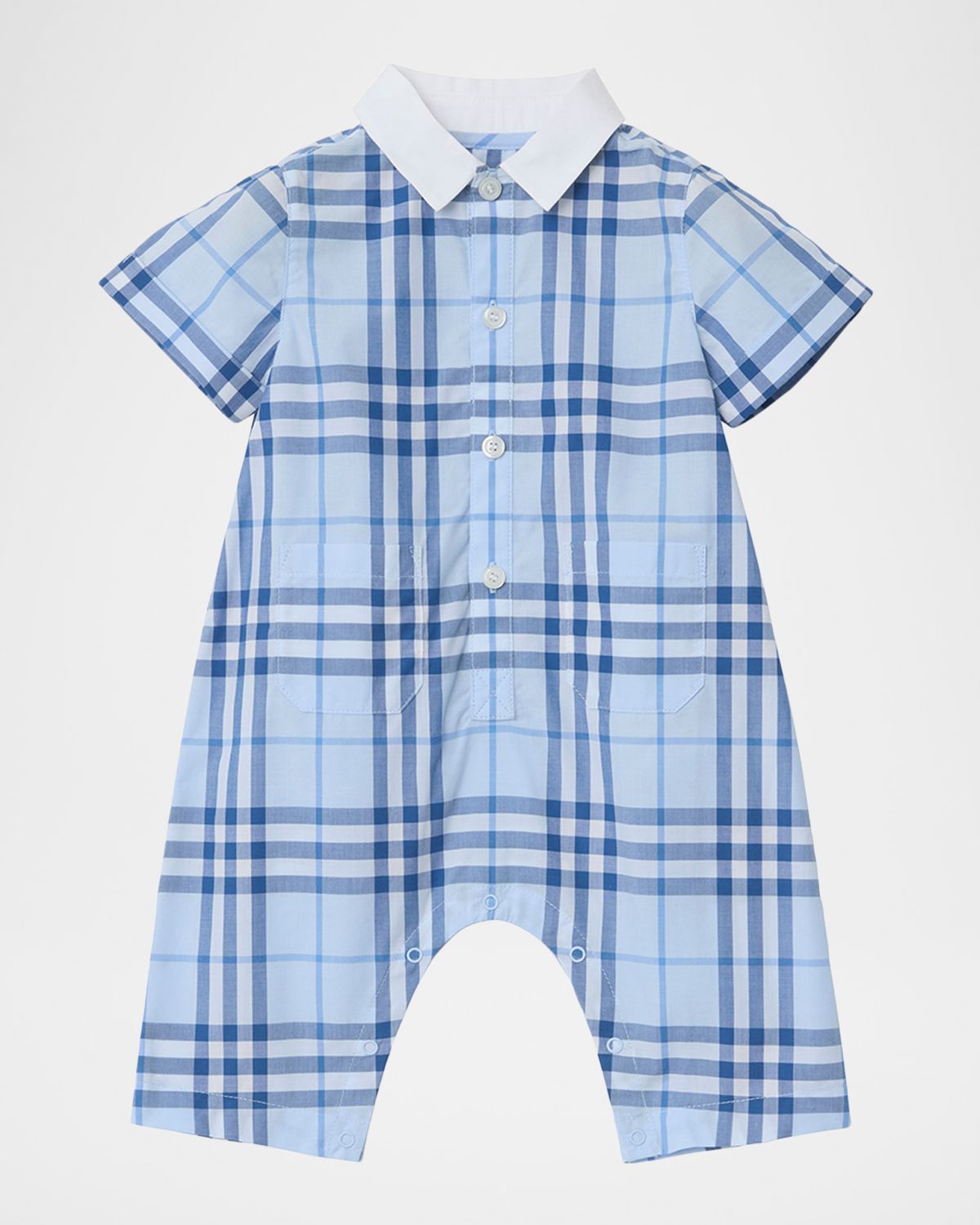 Burberry Boy 's Check Cotton Playsuit, Size 1M-18M