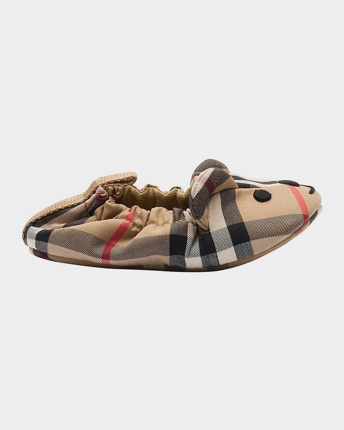 Burberry Girl 's Thomas Bear Check Cotton Booties, Size 0M-24M