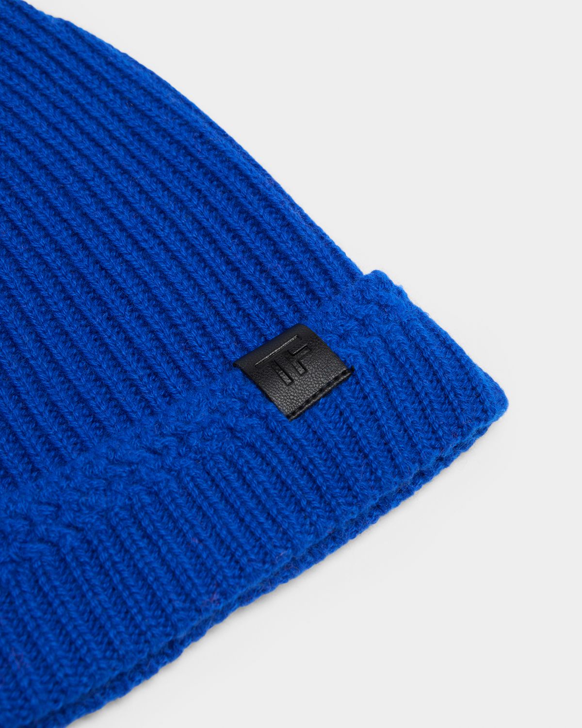 TOM FORD Men 's Ribbed Cashmere TF-Tab Beanie Hat