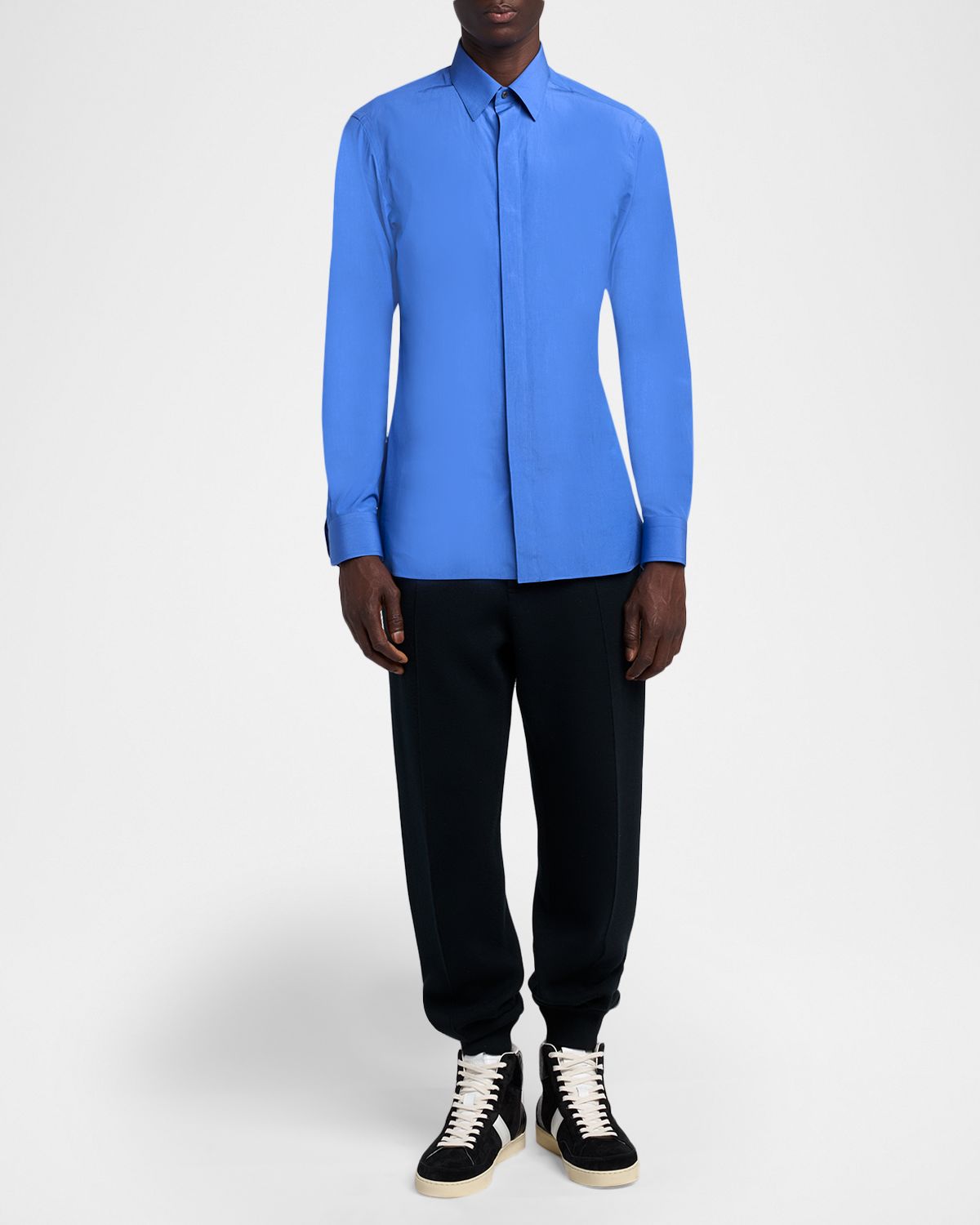 TOM FORD Men 's Piece-Dyed Cotton Poplin Dress Shirt