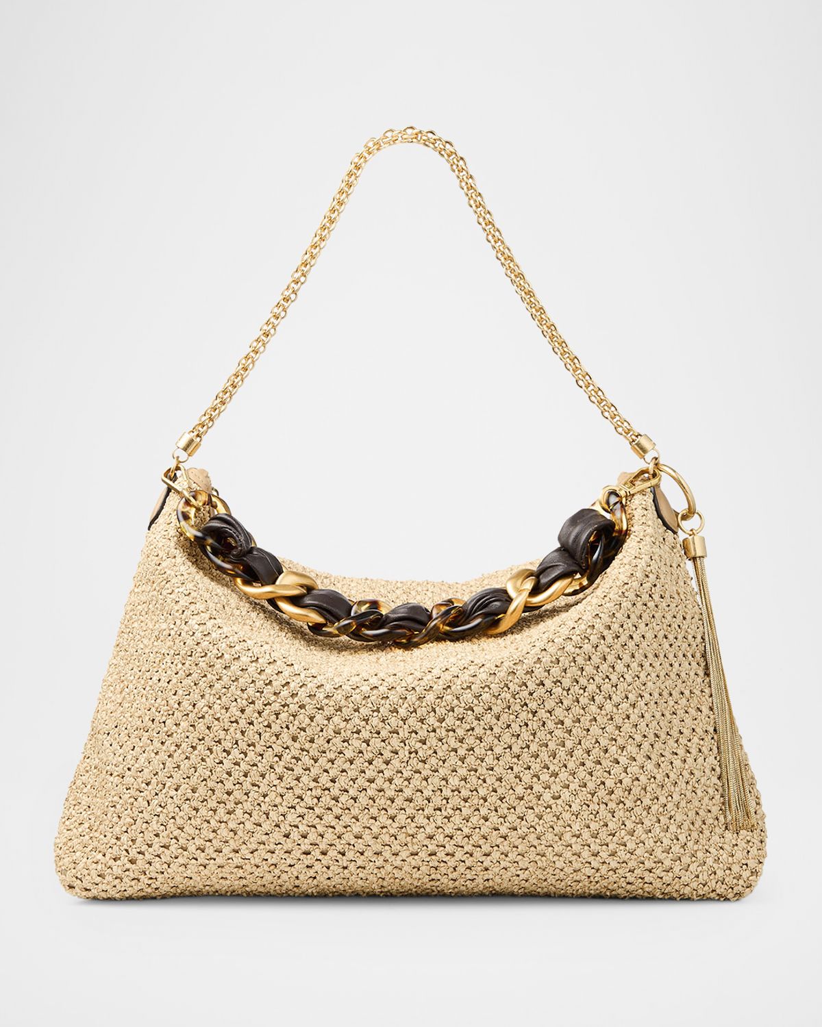 Jimmy Choo Riviera Capsule Callie Raffia Shoulder Bag