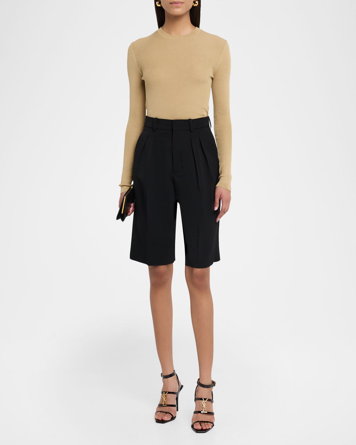 Saint Laurent Rib-Knit Crewneck Sweater