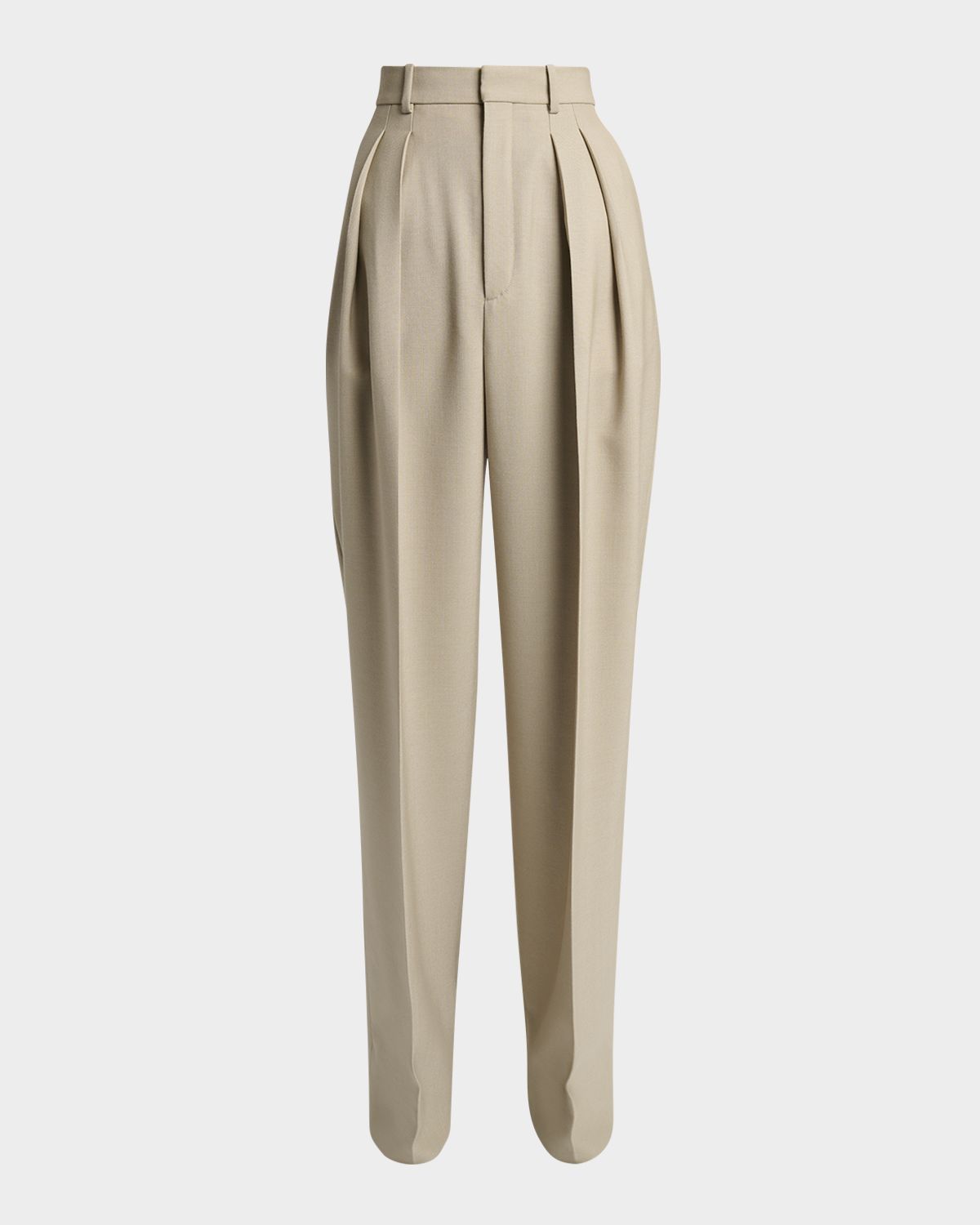 Saint Laurent Pleated Wool-Silk Canvas Wide-Leg Pants | Thumbnail 6 Saint Laurent Pleated Wool-Silk Canvas Wide-Leg Pants | Thumbnail 6