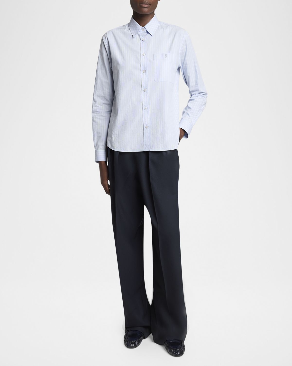 Saint Laurent Striped Cotton Button-Down Shirt