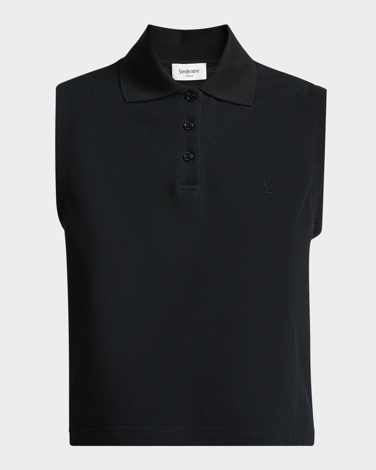 Saint Laurent Sleeveless Pique Polo Shirt