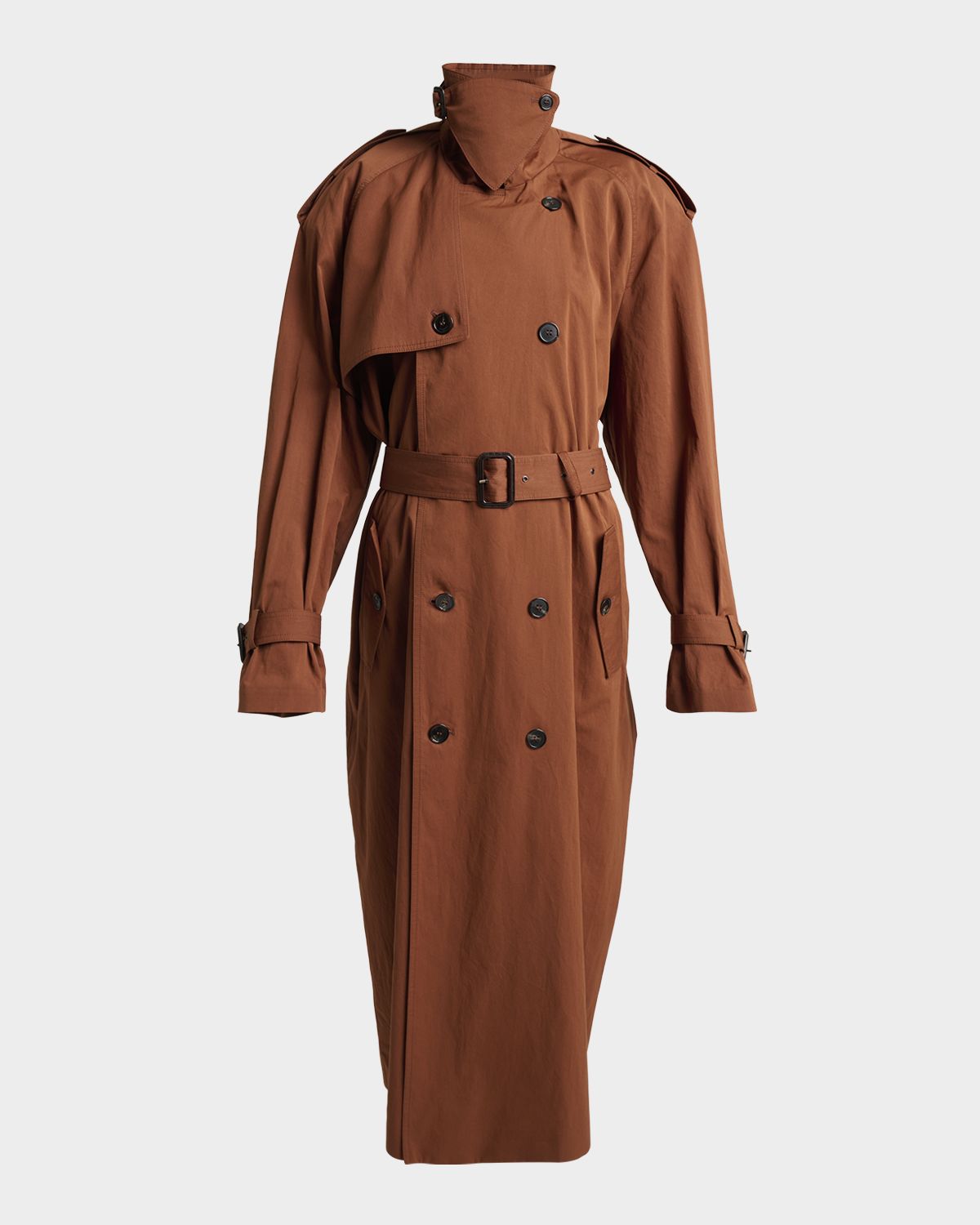 Saint Laurent Belted Double-Breasted Trench Coat