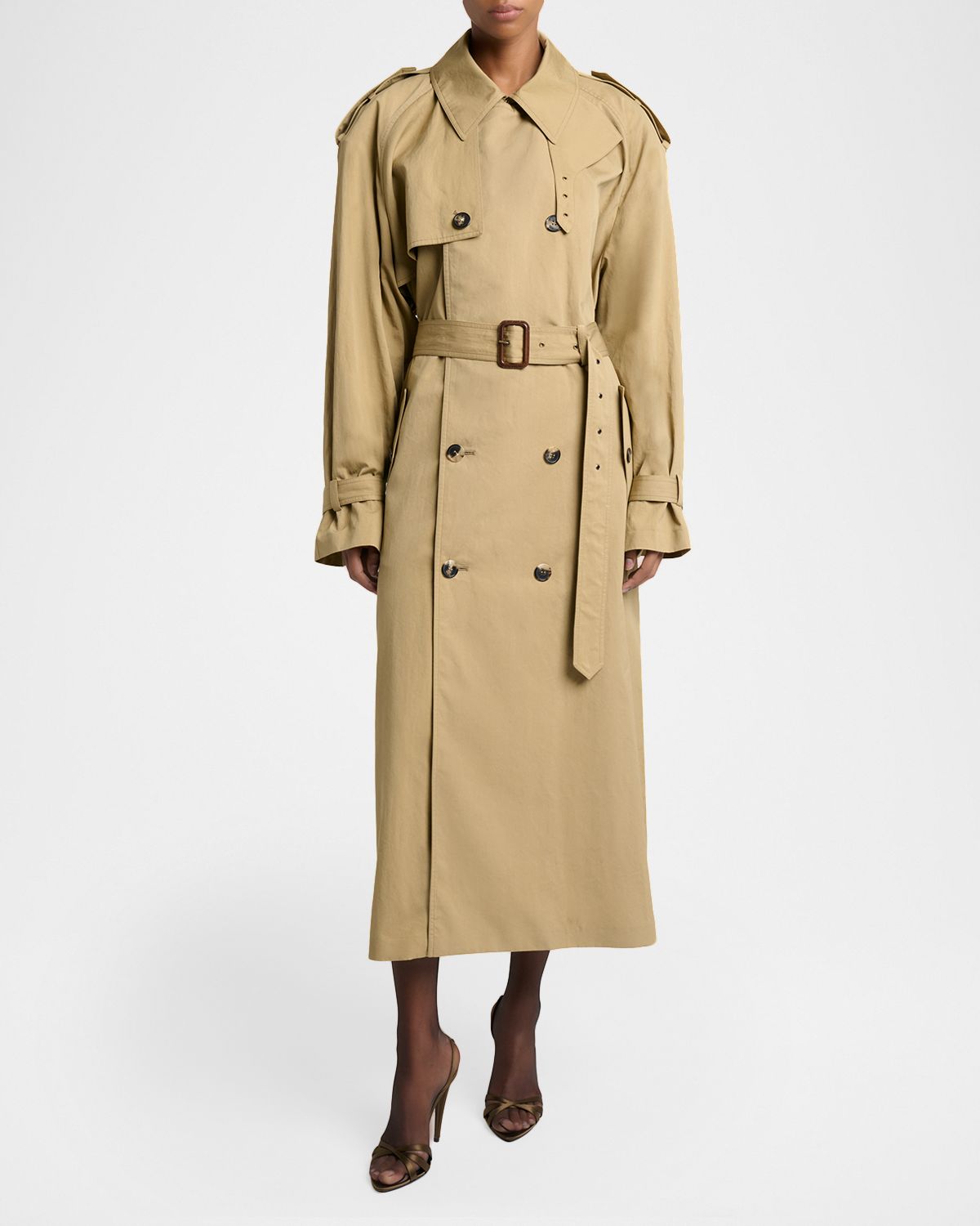 Saint Laurent Belted Double-Breasted Trench Coat | Thumbnail 5 Saint Laurent Belted Double-Breasted Trench Coat | Thumbnail 5