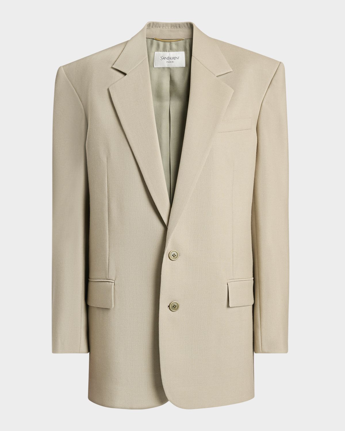 Saint Laurent Single-Breasted Oversized Wool-Silk Blazer Jacket | Thumbnail 6 Saint Laurent Single-Breasted Oversized Wool-Silk Blazer Jacket | Thumbnail 6