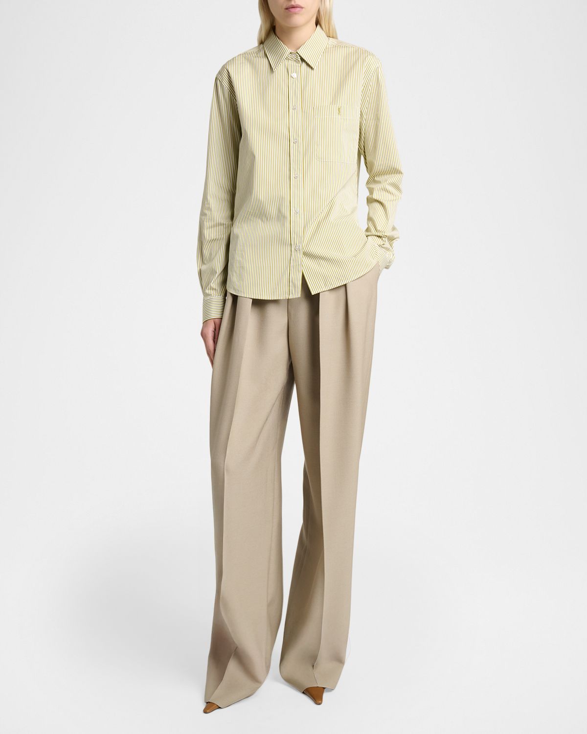 Saint Laurent Striped Cotton Poplin Button-Down Shirt | Thumbnail 5 Saint Laurent Striped Cotton Poplin Button-Down Shirt | Thumbnail 5