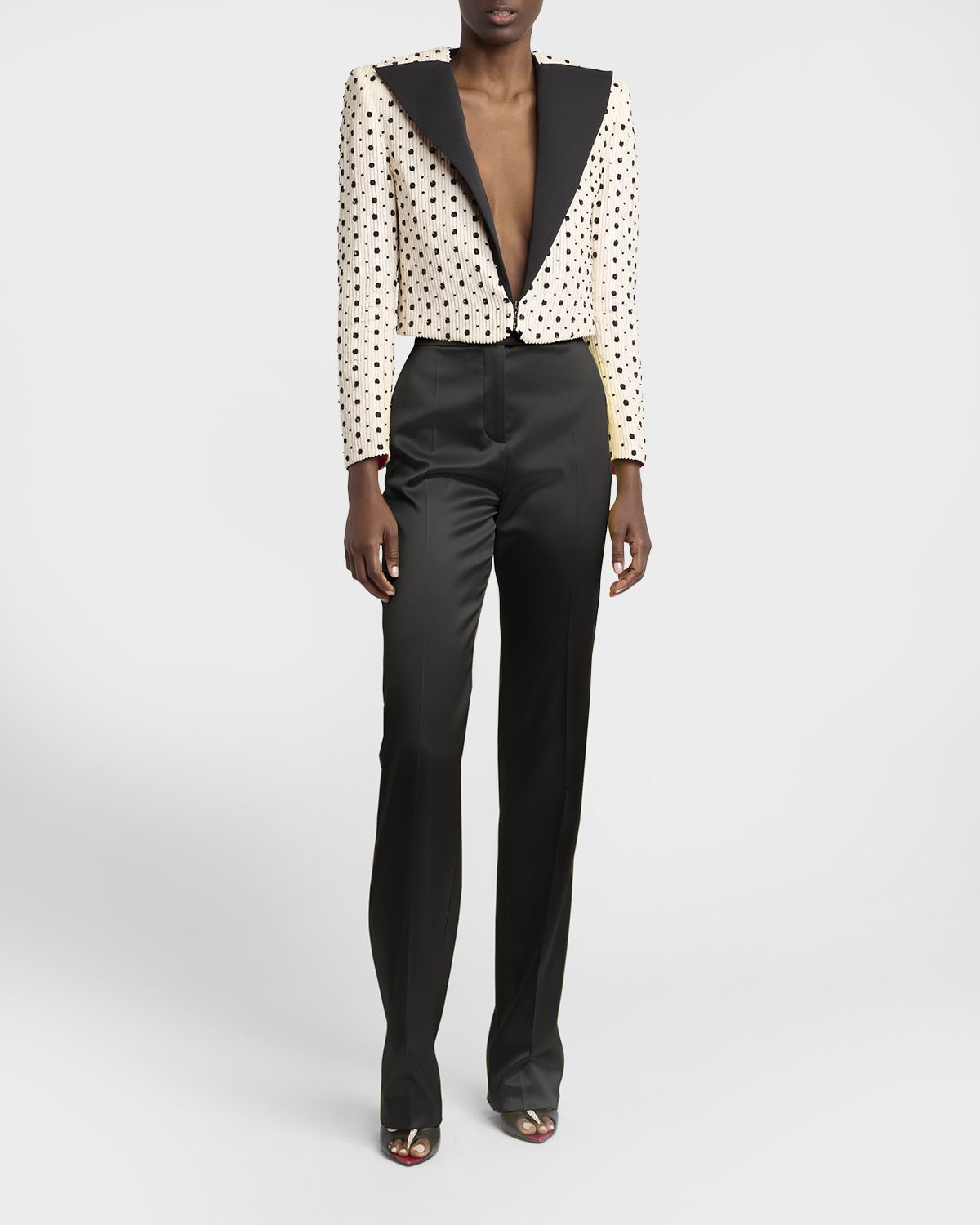 Valentino Garavani High-Rise Satin Straight-Leg Trousers