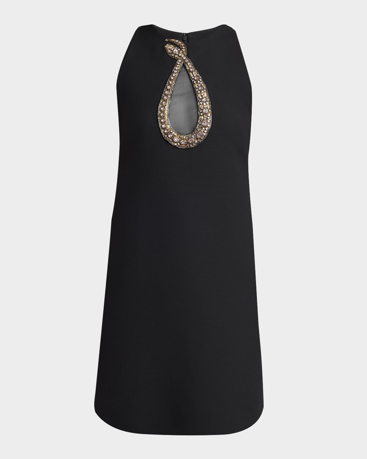 Valentino Garavani Crystal Embroidered Keyhole Mini Shift Dress