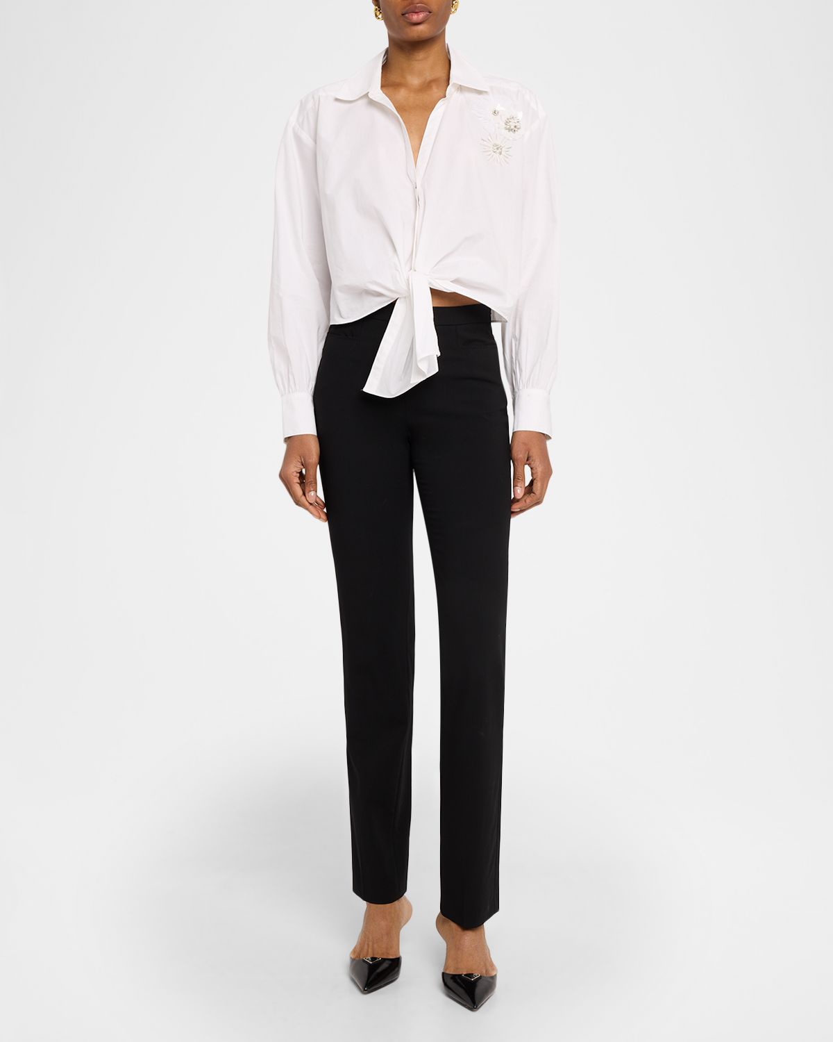 Cinq a Sept Marianna Crunchy Flower Button-Front Top