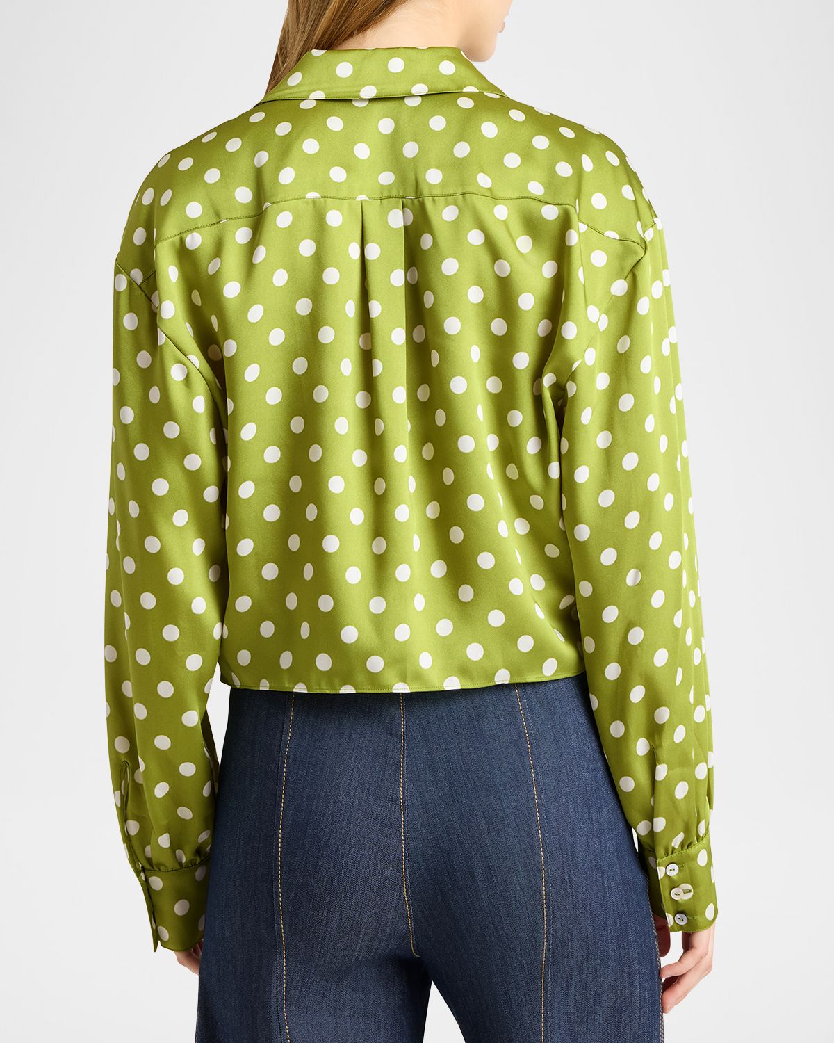 Cinq a Sept Marianna Satin Camille Polka Dot Shirt
