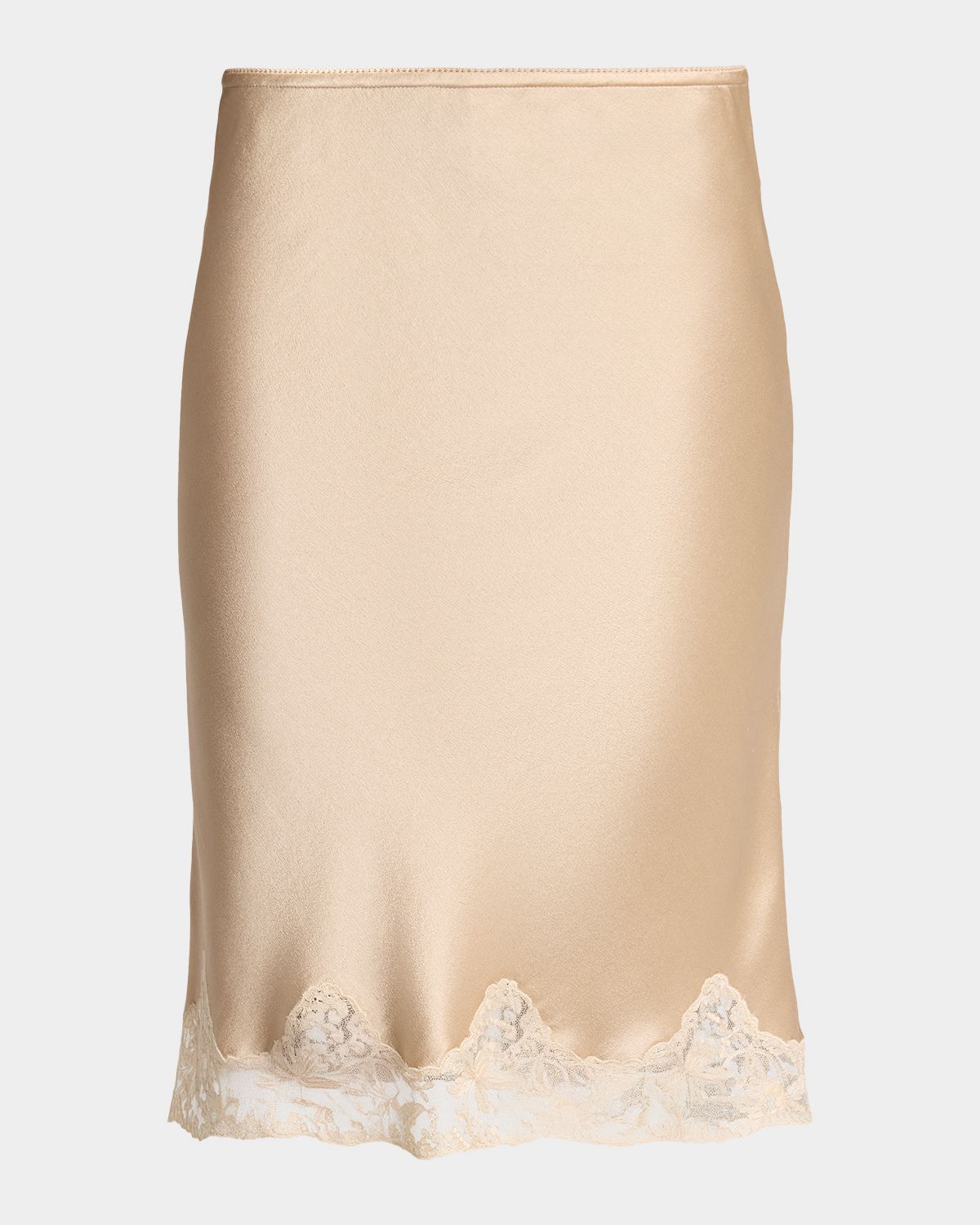 Saint Laurent Lace-Trim Satin Knee-Length Skirt | Thumbnail 6 Saint Laurent Lace-Trim Satin Knee-Length Skirt | Thumbnail 6