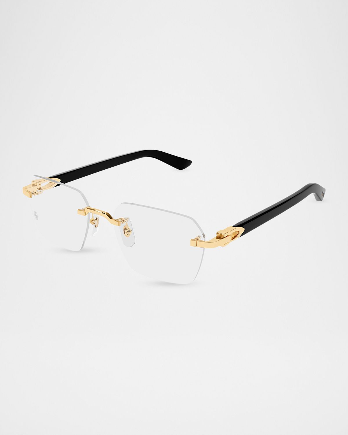 Cartier Men 's Metal & Acetate Rimless Optical Glasses