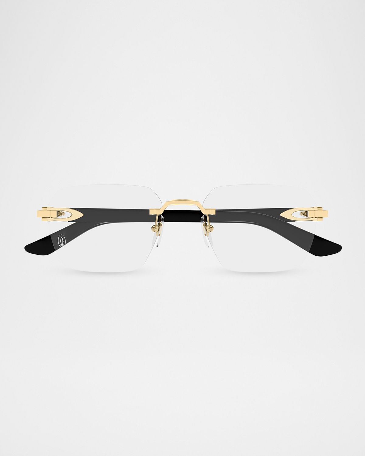 Cartier Men 's Metal & Acetate Rimless Optical Glasses