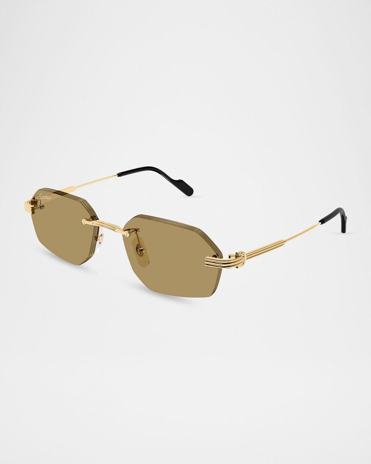 Cartier Men 's CT0616S-002 Metal Rectangle Sunglasses