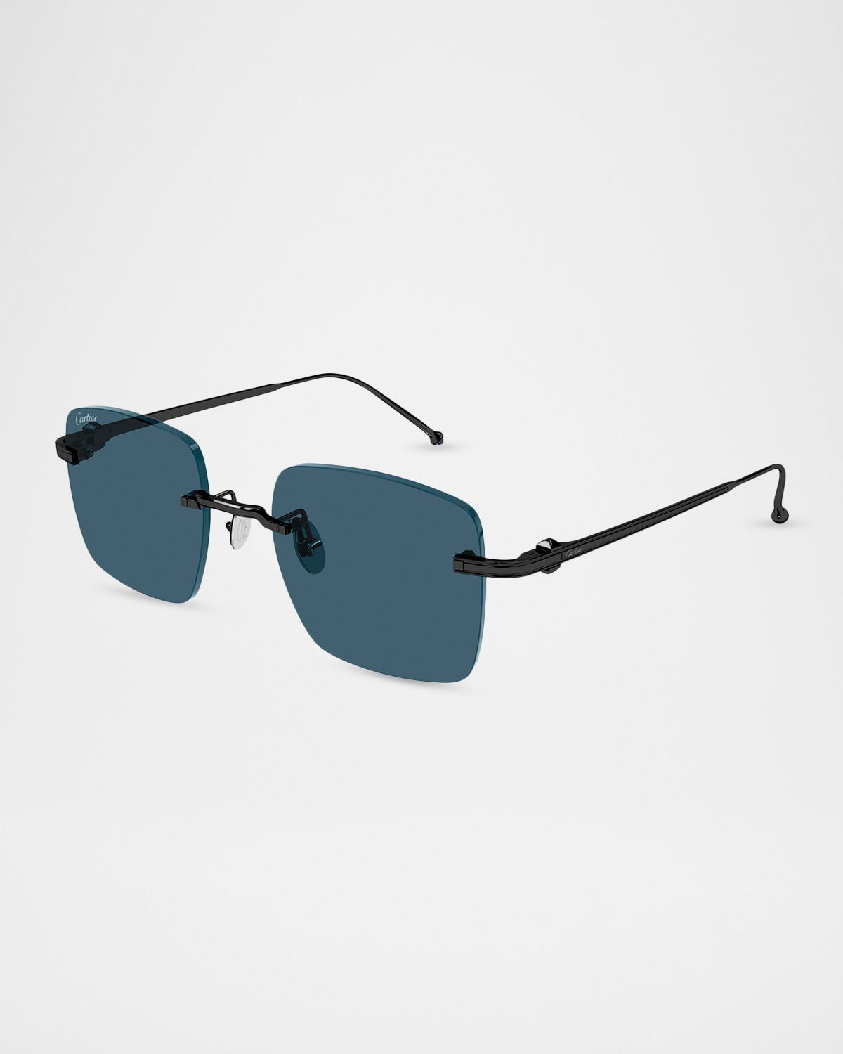 Cartier Men 's CT0403S-004 Titanium Rectangle Sunglasses