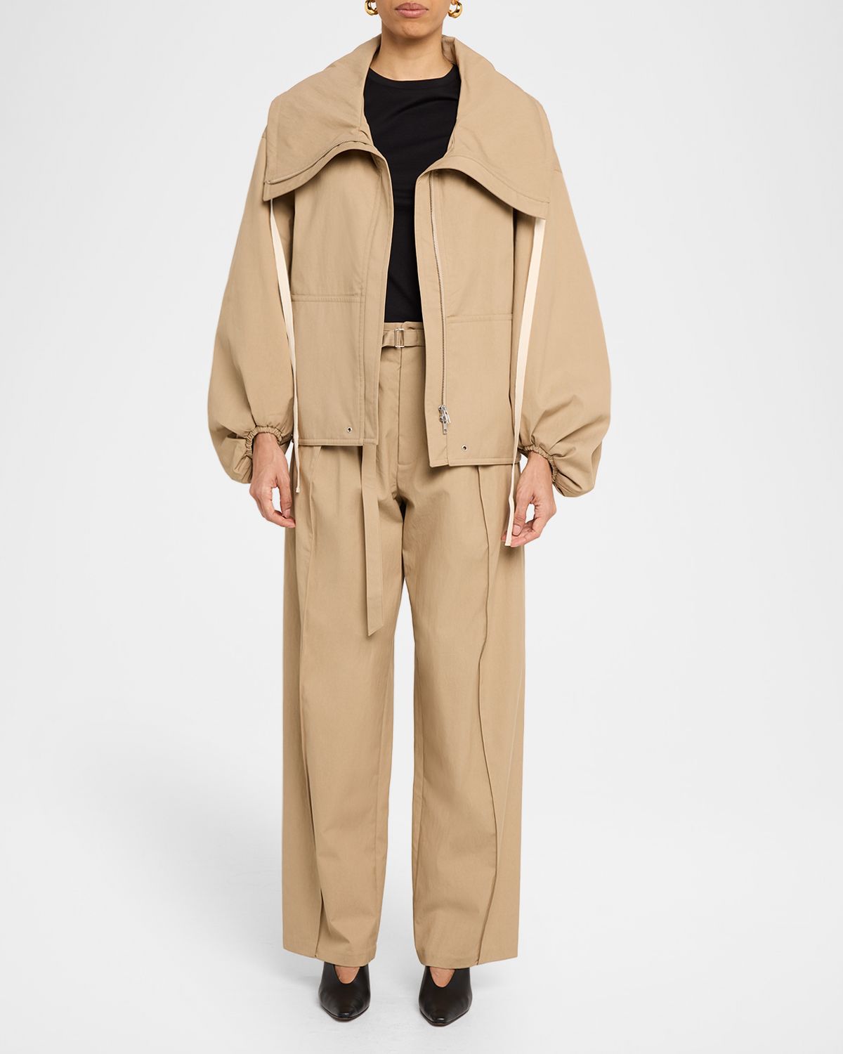 Co Rolled llar tton Twill Oversized Jacket | Thumbnail 5 Co Rolled llar tton Twill Oversized Jacket | Thumbnail 5