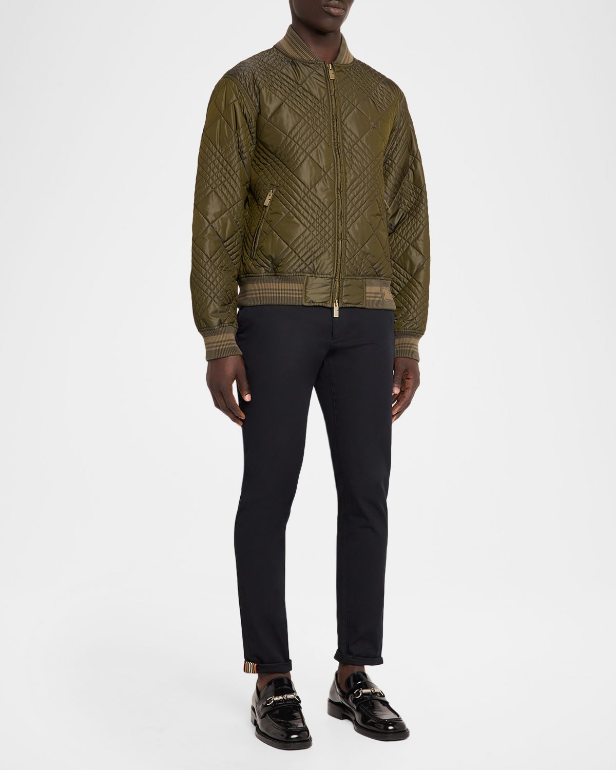 Burberry Men 's Rakewood Micro Check-Stitch Bomber Jacket