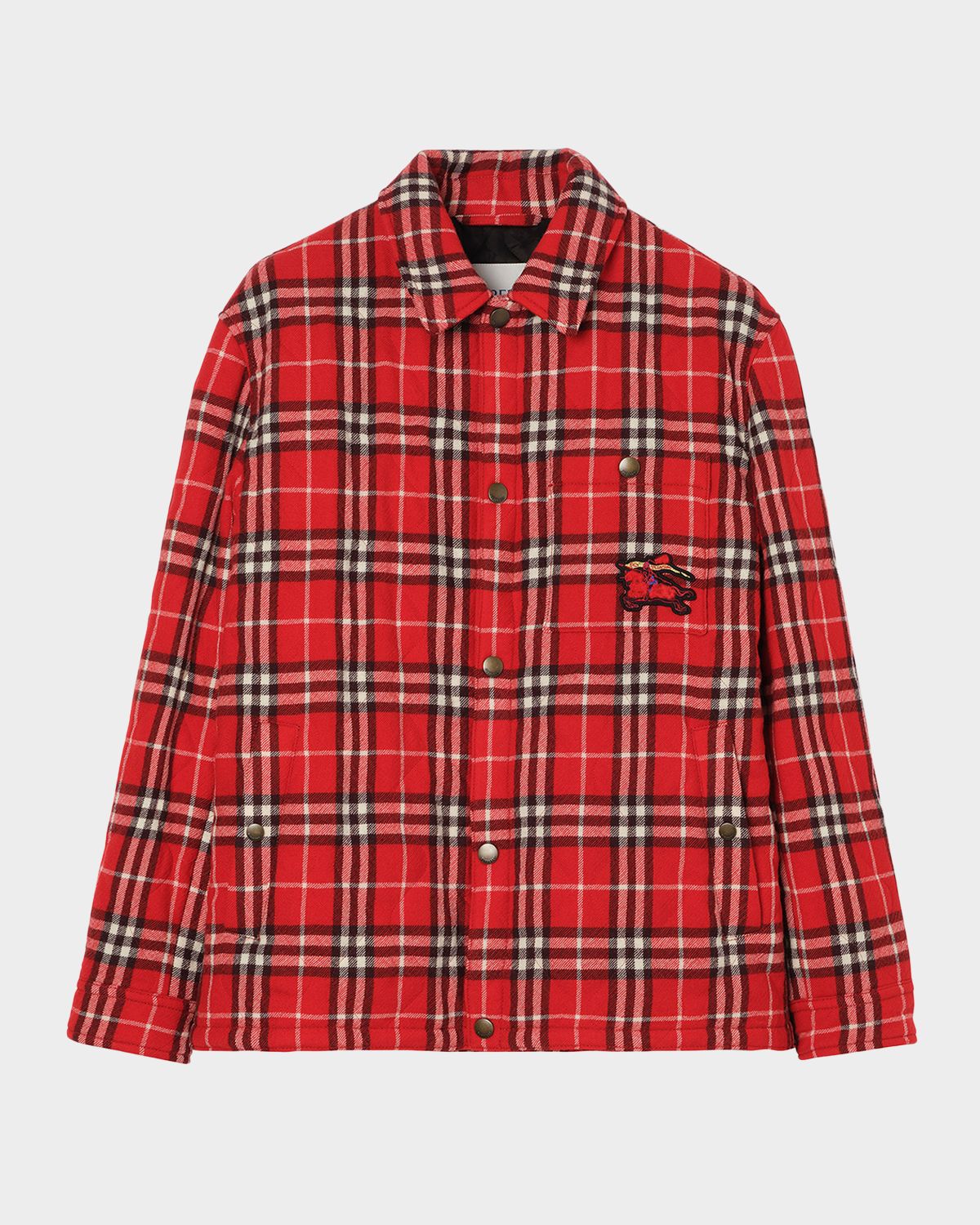 Burberry Men 's Check Wool Snap-Front Overshirt