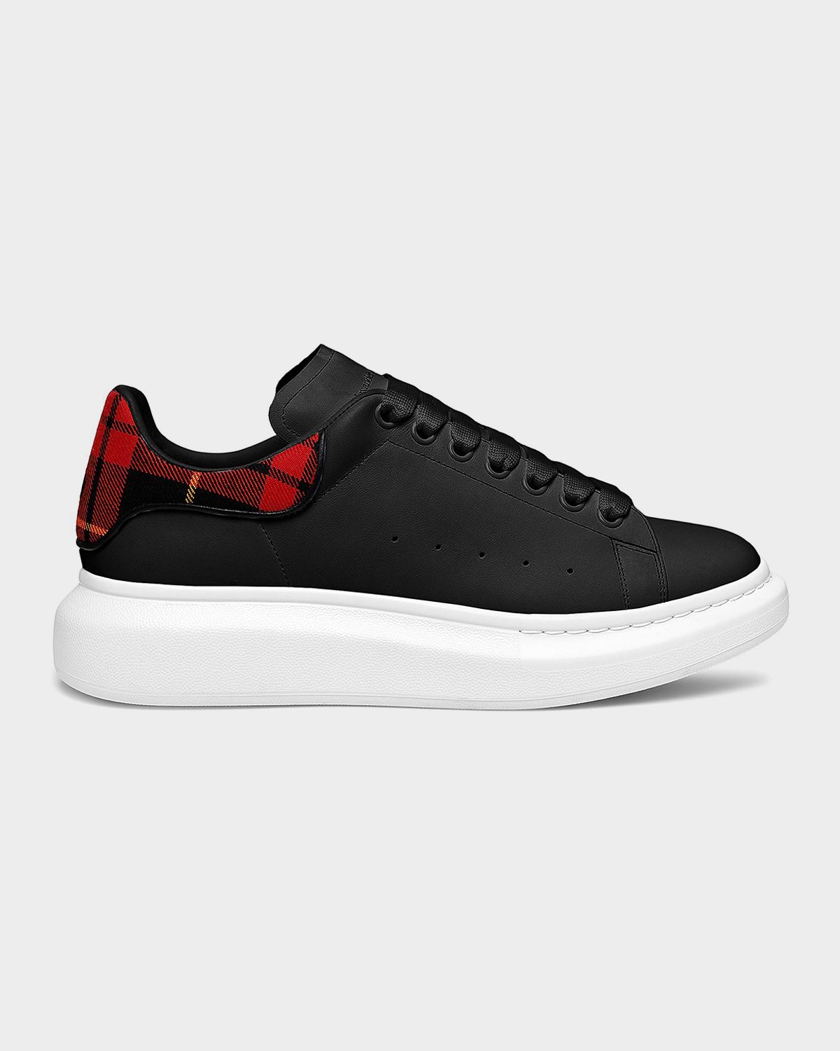 McQueen Men 's Oversized Leather Low-Top Sneakers