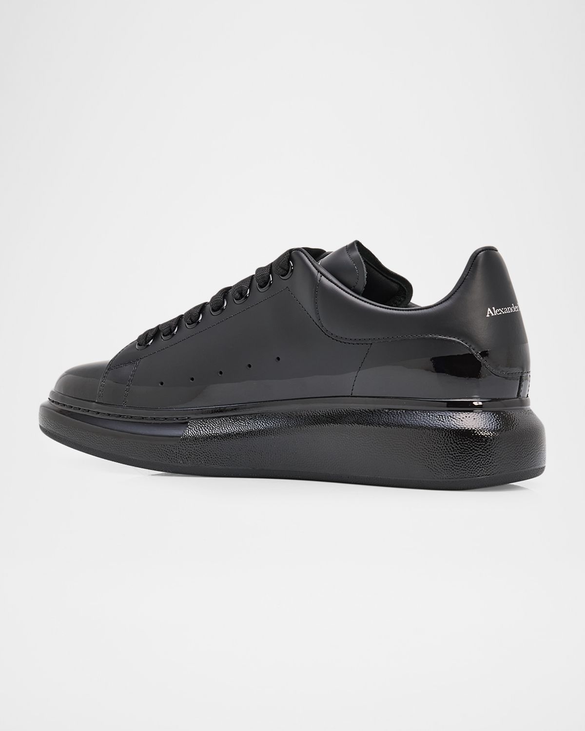 McQueen Men 's Oversized Dipped Leather Low-Top Sneakers