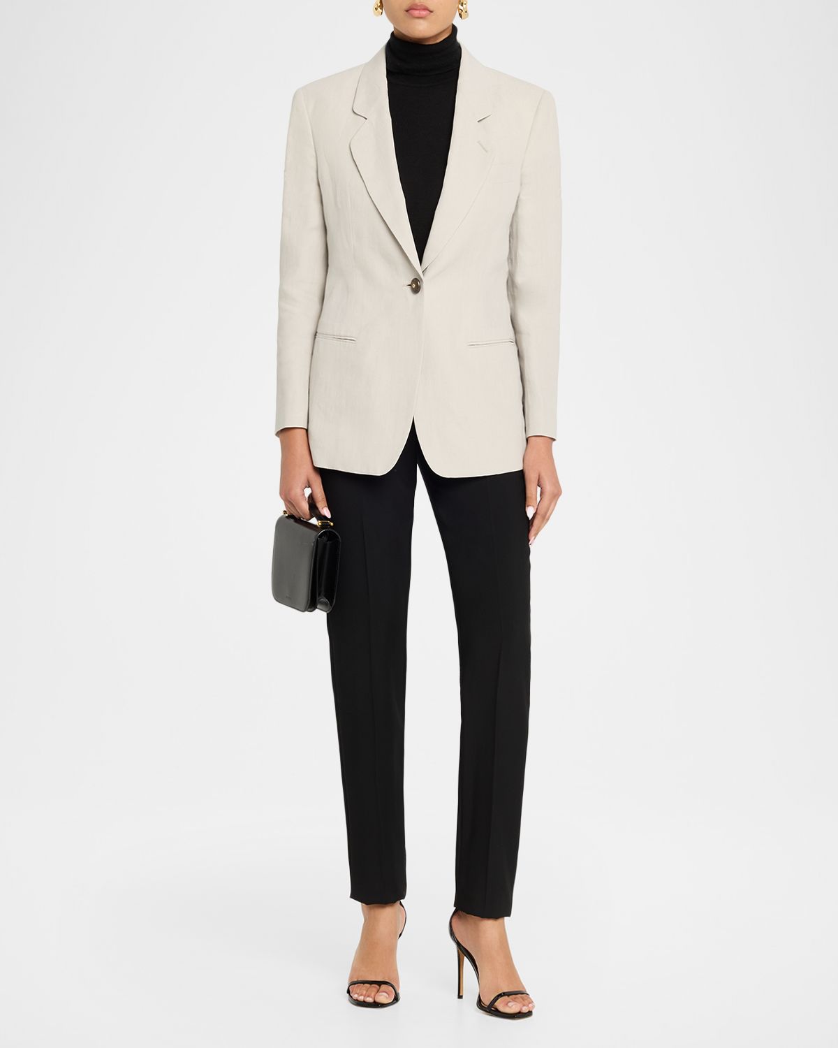 Giorgio Armani Linen Single-Breasted Blazer Jacket
