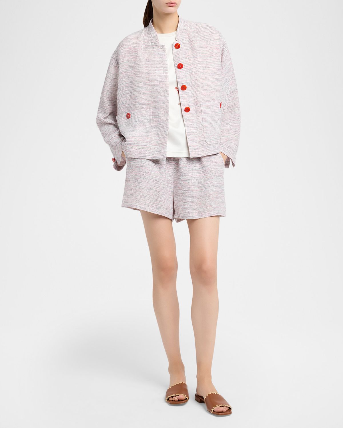 Giorgio Armani Single-Breasted Linen Caban Coat