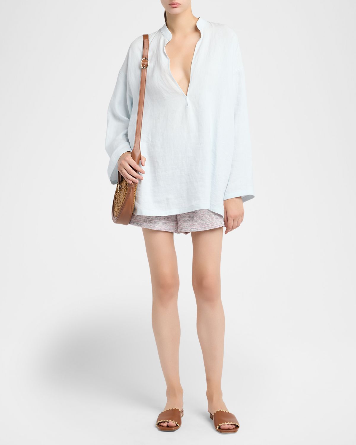 Giorgio Armani Linen Knit Pull-On Shorts