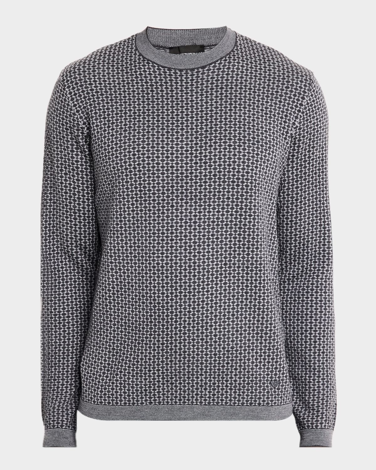 Emporio Armani Men 's Wool Geometric Crewneck Sweater