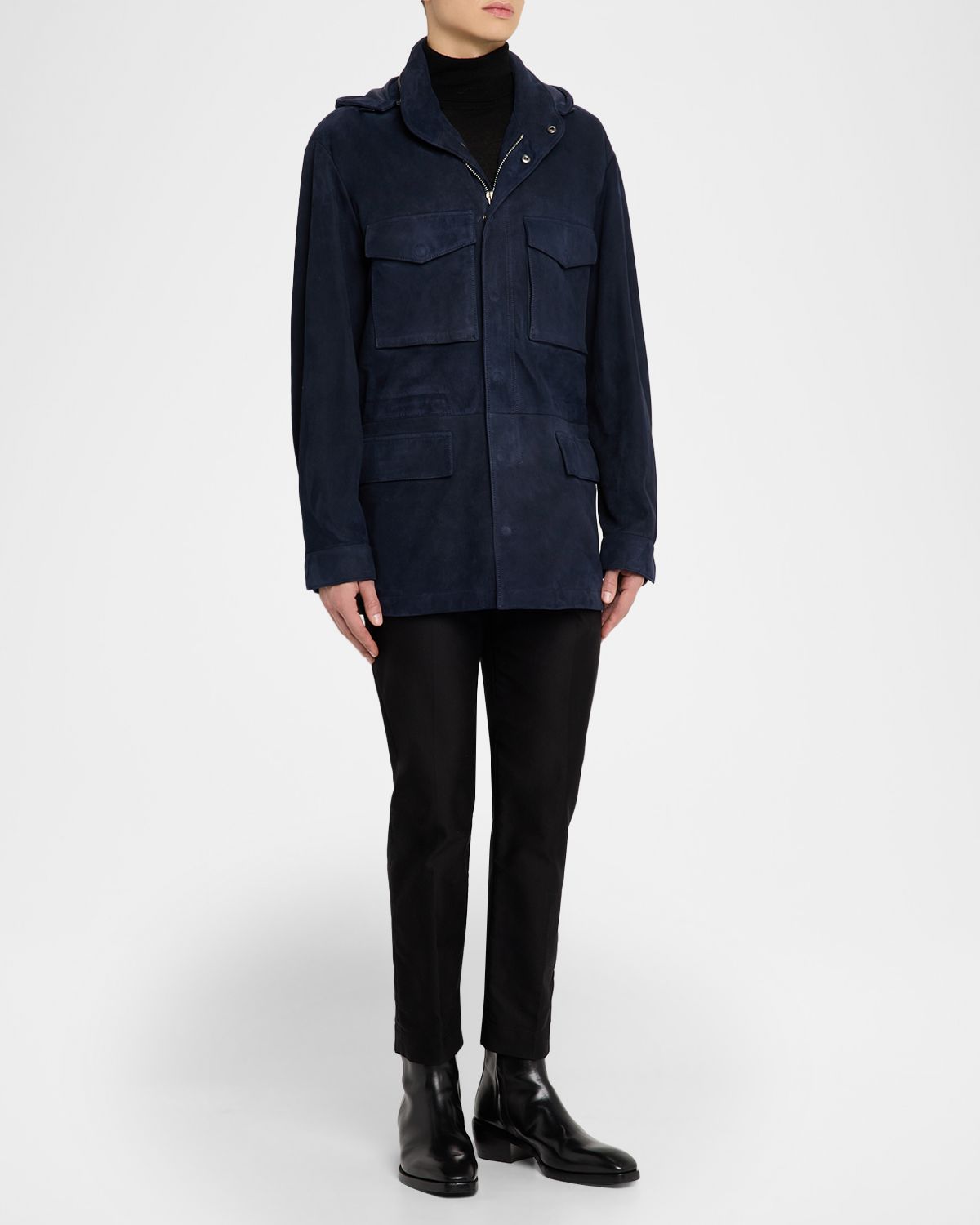 TOM FORD Men 's Suede Hooded Field Jacket | Thumbnail 5 TOM FORD Men 's Suede Hooded Field Jacket | Thumbnail 5