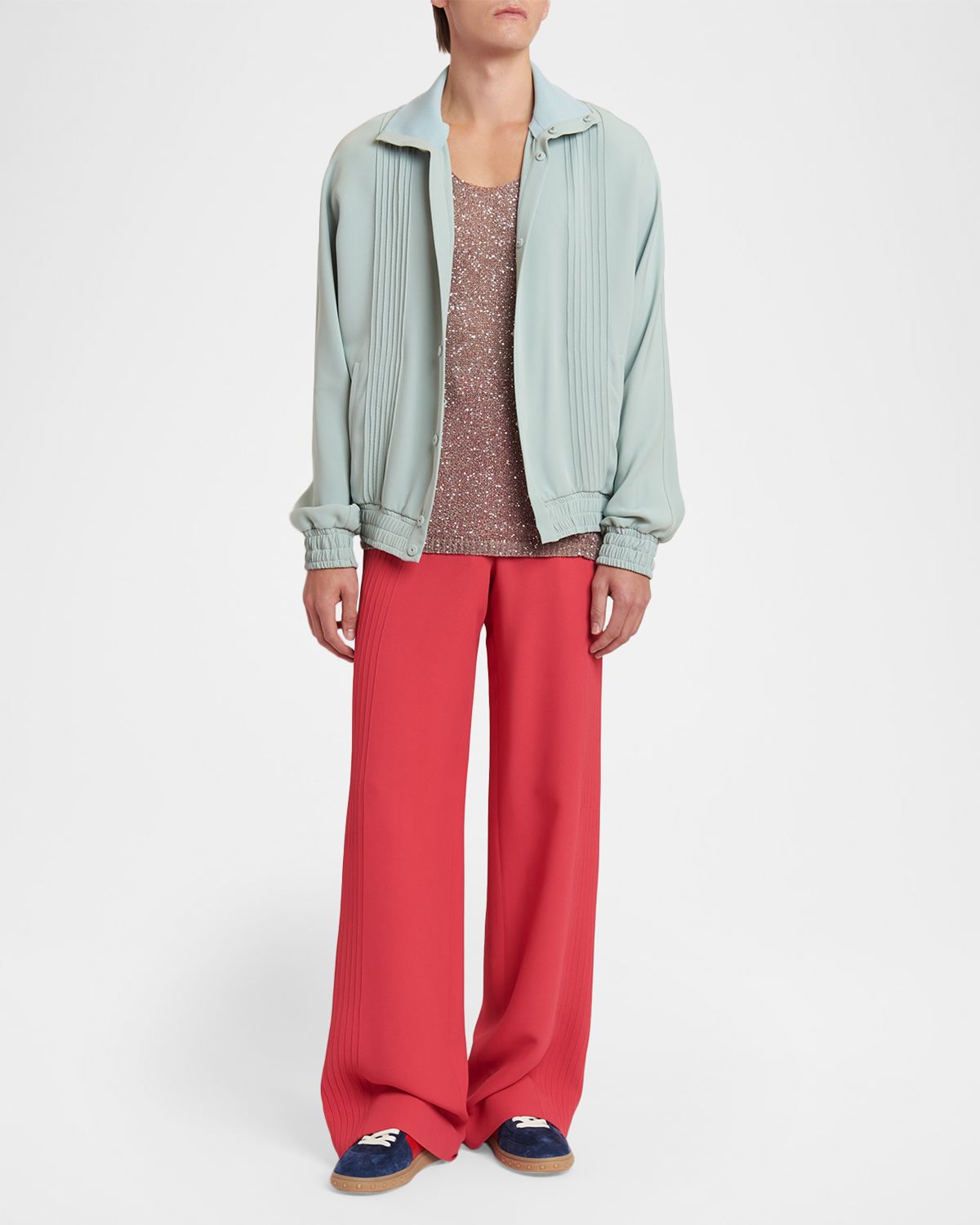 Valentino Garavani Men 's Silk Track Jacket