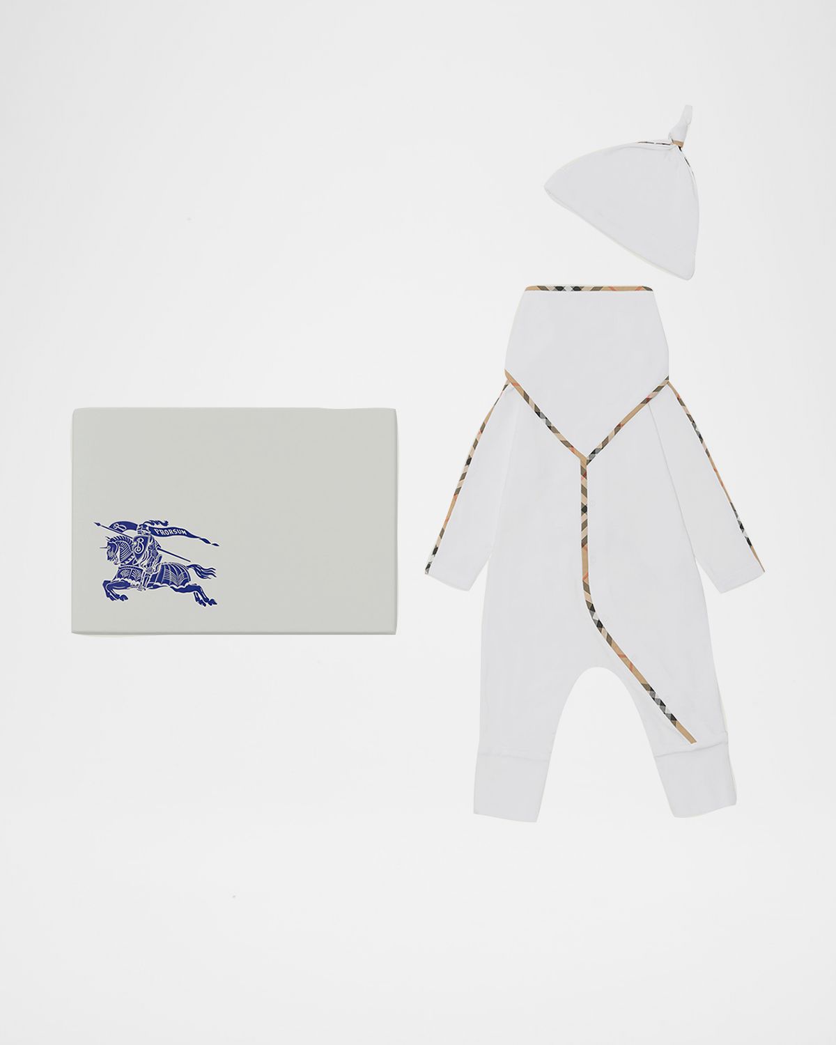 Burberry Kid 's Hamilton Stretch Cotton Three-Piece Gift Set, Size 1M-12M